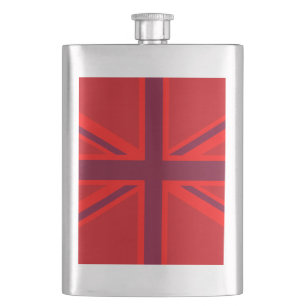 Red Accent Union Jack Design Flachmann