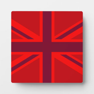 Red Accent Union Jack Design Fotoplatte