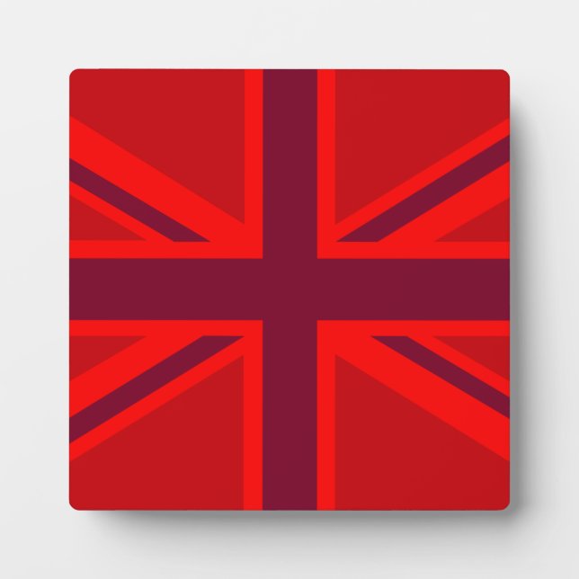 Red Accent Union Jack Design Fotoplatte (Vorderseite)