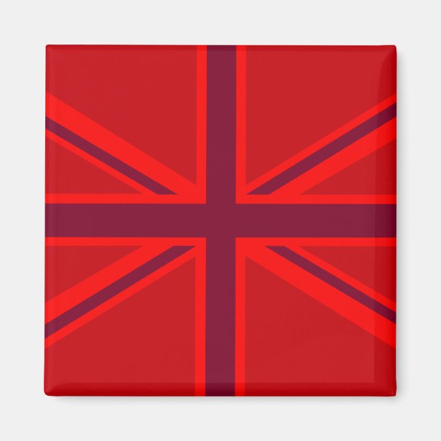 Red Accent Union Jack Design Magnet (Vorne)