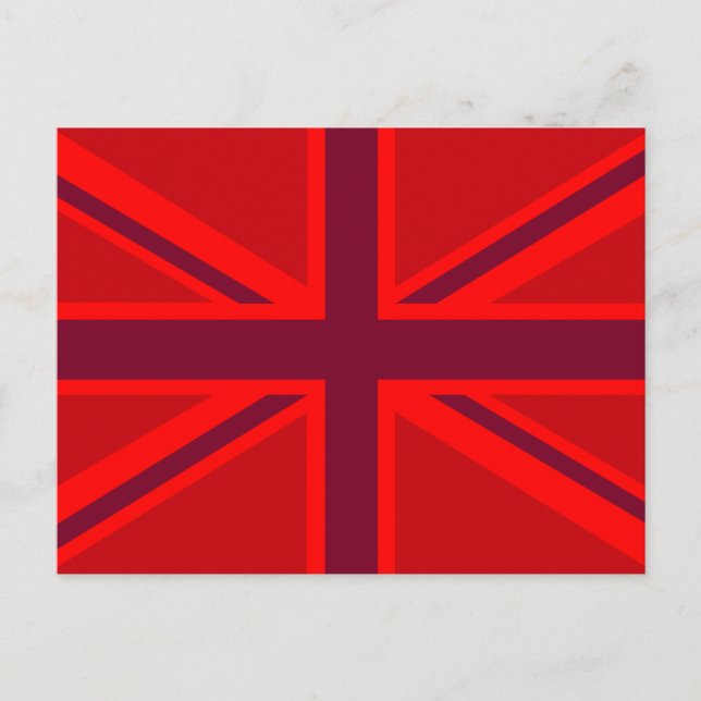Red Accent Union Jack Design Postkarte (Vorderseite)