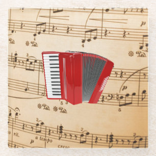 Red Accordion, beliebtes Design, Glasuntersetzer