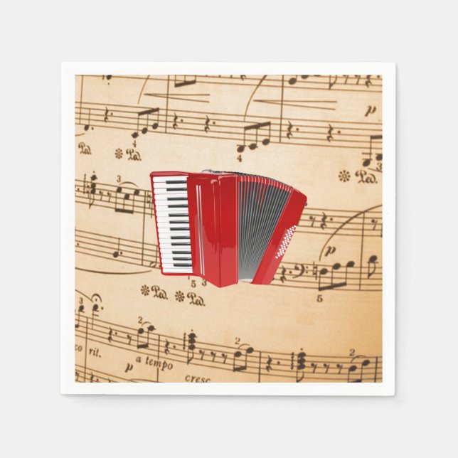 Red Accordion, populäres Design, Serviette (Vorderseite)