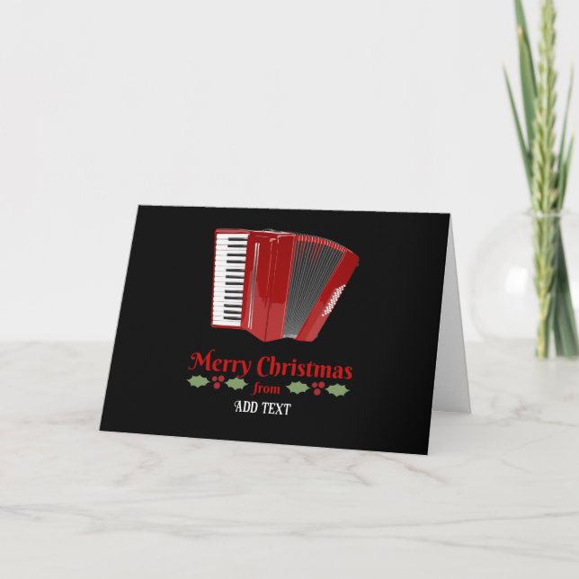 Red Accordion Weihnachtsvorführung Karte (Vorderseite)