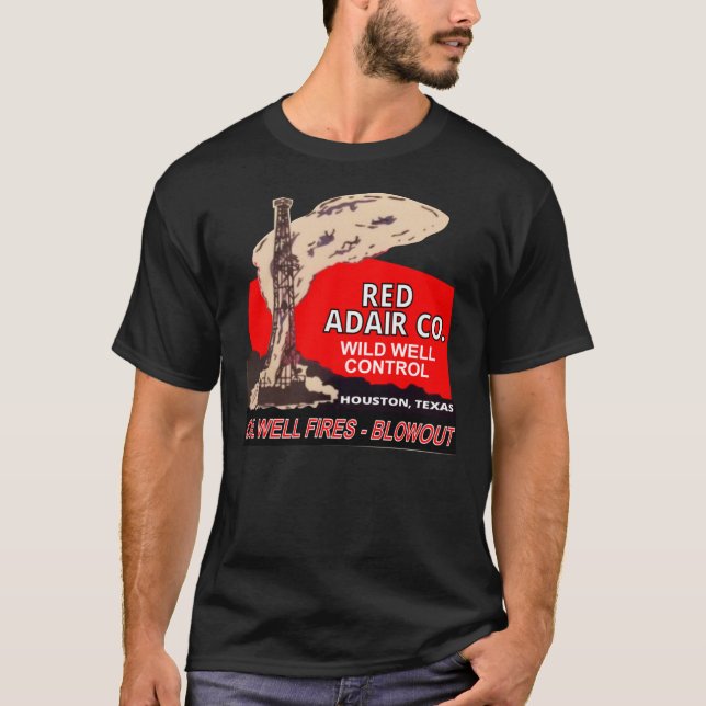 Red Adair Co. Logo Reproduction - Öl-Brunnen T-Shirt (Vorderseite)