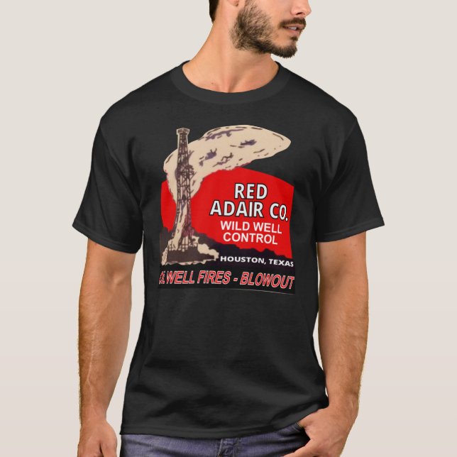 Red Adair Co. Logo Reproduction - Öl-Brunnen T-Shirt (Vorderseite)