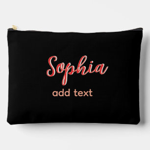 Red add name Girl Boss Schwarz Zubehörtasche