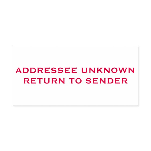 Red Addresse Unknown Return to Sender Permastempel (Design)