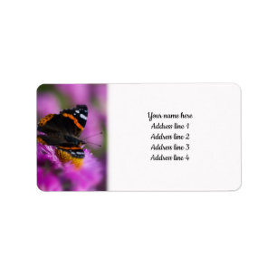 Red Admiral Butterfly Adressaufkleber