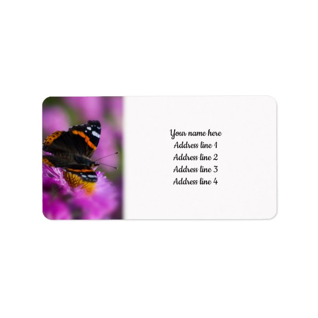 Red Admiral Butterfly Adressaufkleber (Vorne)