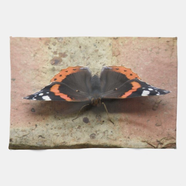 Red Admiral Butterfly Küchentuch (Horizontal)