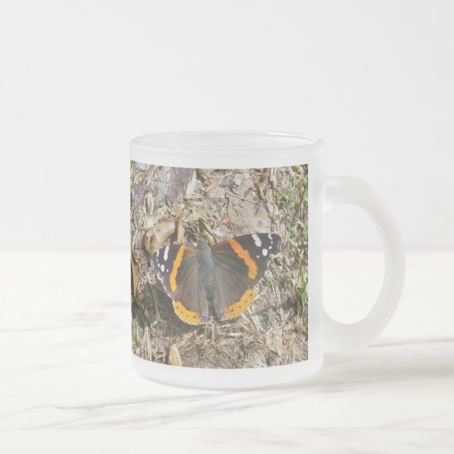 Red Admiral Butterfly Mattglastasse (Rechts)