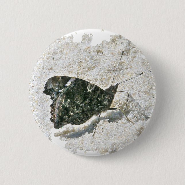 Red Admiral Butterfly on Beach Coordinated Items Button (Vorderseite)