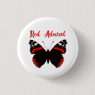 Red Admiral Butterfly Round Abzeichen Button