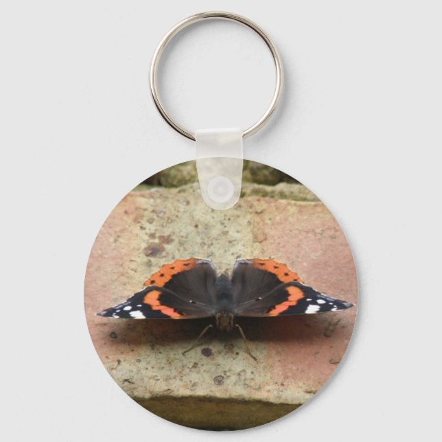 Red Admiral Butterfly Schlüsselanhänger (Vorderseite)