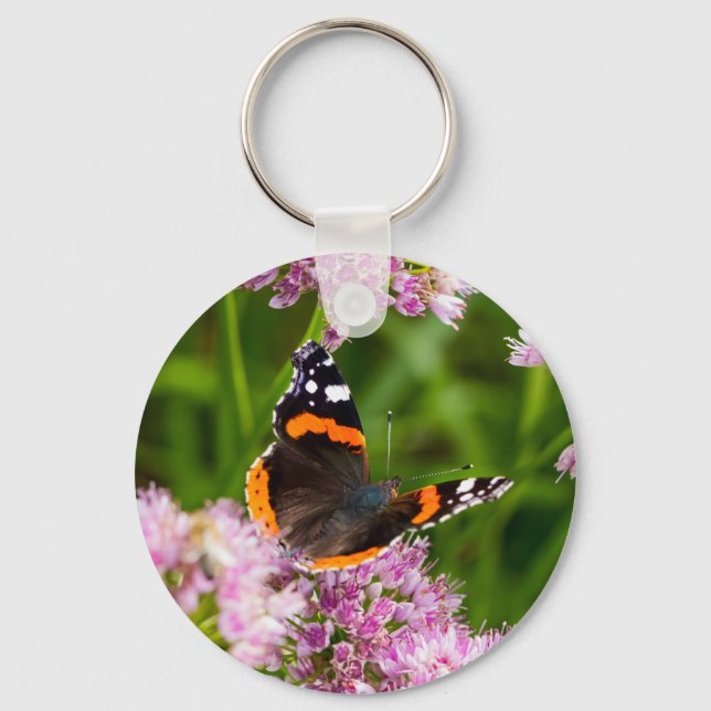 Red Admiral Butterfly Schlüsselanhänger (Vorderseite)