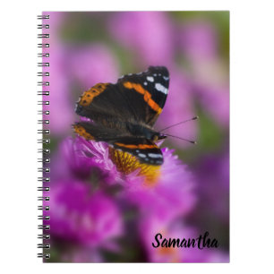 Red Admiral Butterfly Spiral Notebook Notizblock