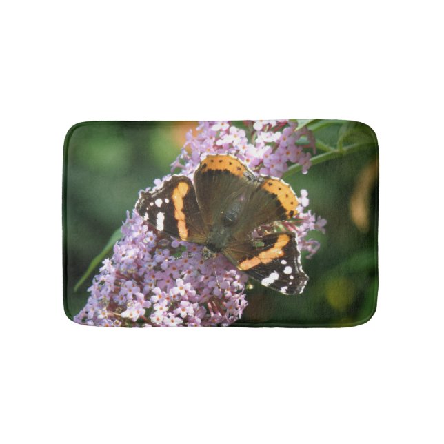 Red Admiral Butterfly und Buddleia Bath Mat Badematte (Vorderseite)
