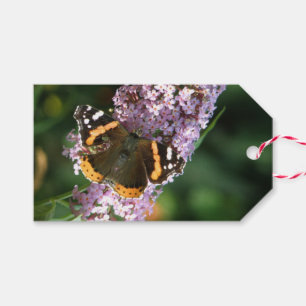 Red Admiral Butterfly und Buddleia Custom Gift Tag Geschenkanhänger