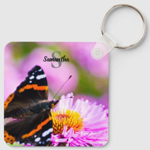Red Admiral Butterly Keyring Schlüsselanhänger