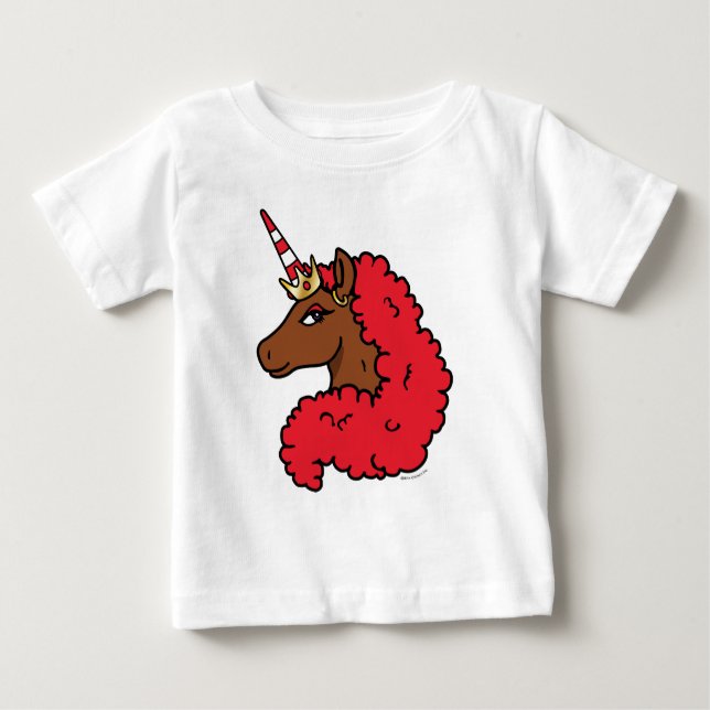 Red Afro Unicorn Baby T-shirt (Vorderseite)