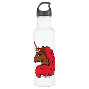 Red Afro Unicorn Edelstahlflasche
