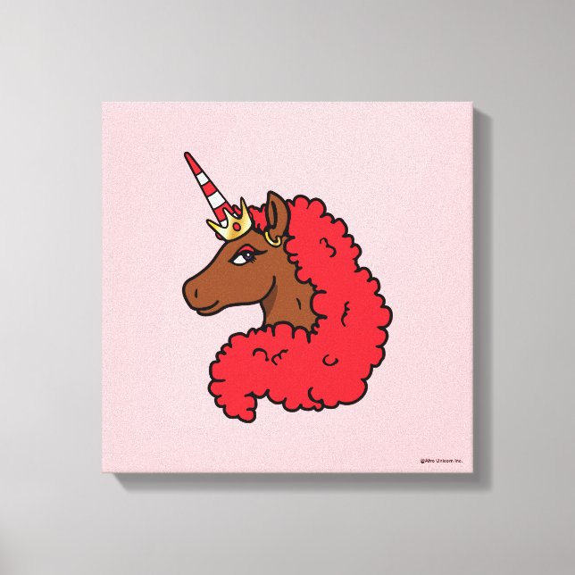 Red Afro Unicorn Leinwanddruck (Vorderseite)