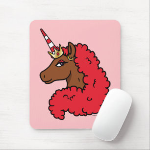 Red Afro Unicorn Mousepad