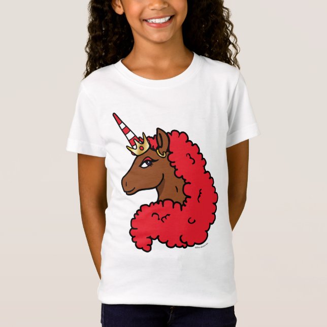 Red Afro Unicorn T-Shirt (Vorderseite)