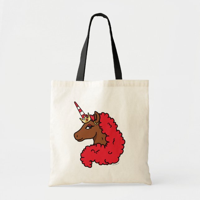 Red Afro Unicorn Tragetasche (Vorne)