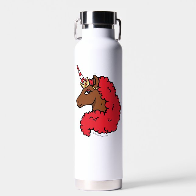 Red Afro Unicorn Trinkflasche (Vorne)
