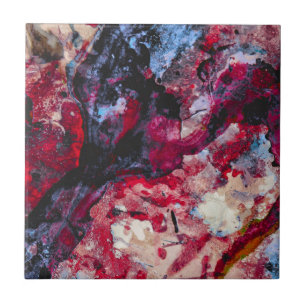 Red Agate Crystal Geode Abstrakt Fliese