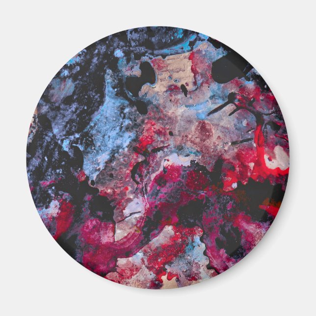 Red Agate Crystal Geode Abstrakt Magnet (Vorne)
