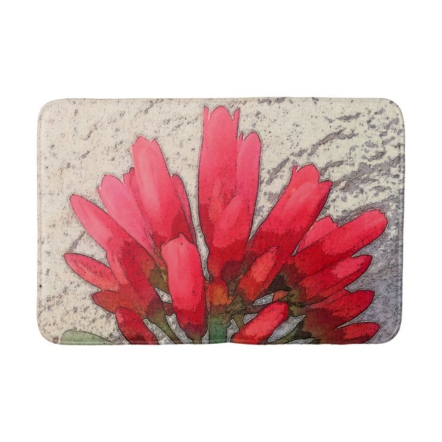 Red Agave Blume Badematte (Vorderseite)