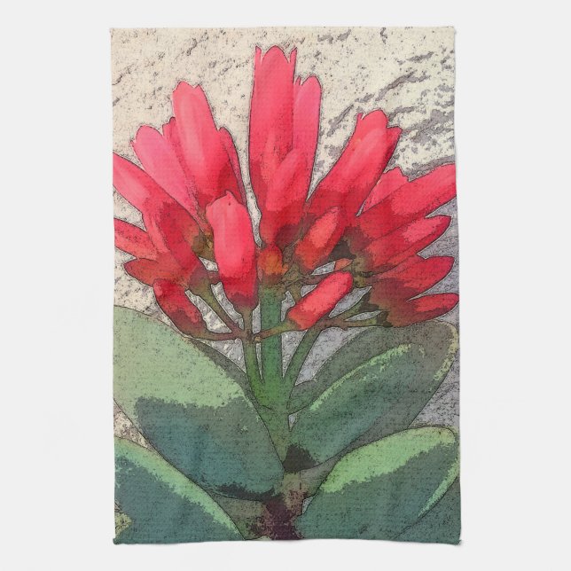 Red Agave Blume Geschirrtuch (Vertikal)