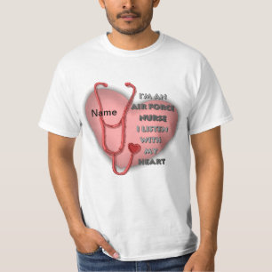 Red Air Force Nurse Heart T-Shirt