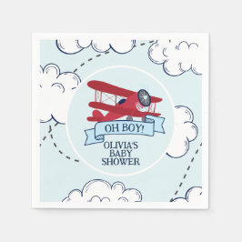 Red Airplane Baby Dusche Serviette