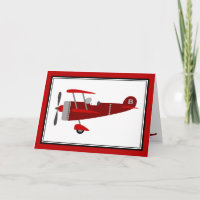 Red Airplane Birday Card
