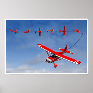 Red Airplane darstellend eine aerobatische Snap Ro Poster