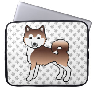 Red Alaskan Malamute Niedlich Cartoon Dog Laptopschutzhülle