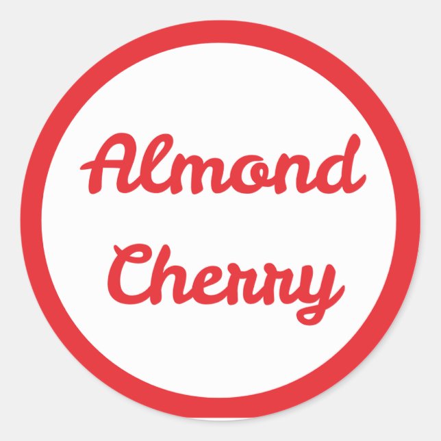 RED Almond Cherry Flavor Round Sticker (Vorderseite)