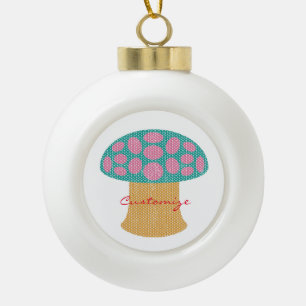 Red Amanita Mushrooms Thunder_Cove Keramik Kugel-Ornament