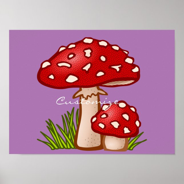 Red Amanita Mushrooms Thunder_Cove Poster (Vorne)