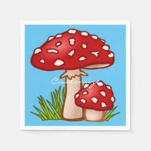 Red Amanita Mushrooms Thunder_Cove Serviette