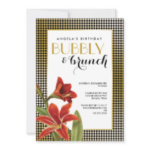 Red Amaryllis Blume Gold überprüft