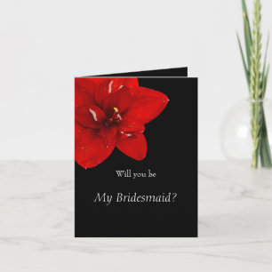 Red Amaryllis flower Wedding Bridesmaid Dankeskarte