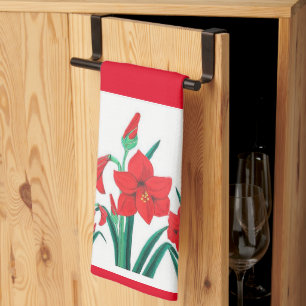 Red Amaryllis Kitchen Handtuch Weihnachtsgeschenk