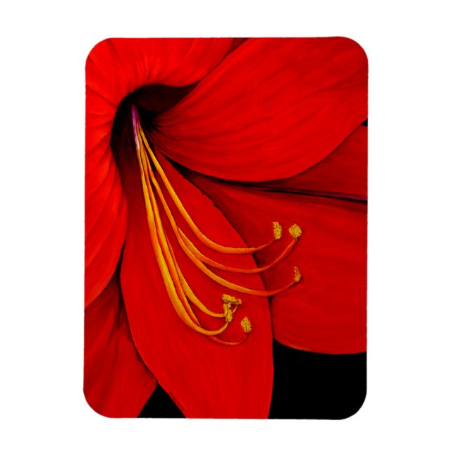 Red Amaryllis Magnet (Vertikal)