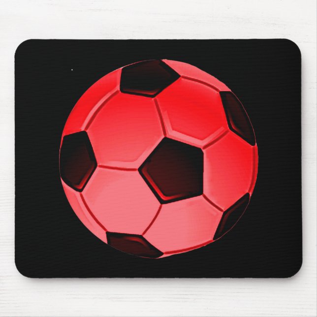 Red American Soccer oder Association Football Ball Mousepad (Vorne)