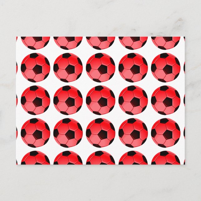 Red American Soccer oder Association Football Ball Postkarte (Vorderseite)